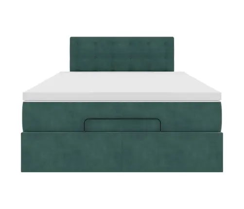 Osmaņu Gultas Rāmis Ar Matraci&Led Tumši Zaļš 120X200Cm Samts Vidaxl Osmaņu Gultas Rāmis Ar Matraci&Led Tumši Zaļš 120X200Cm Samts Vidaxl