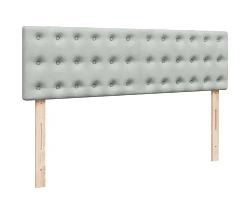 Osmaņu Gulta Ar Matraci & Leds, Gaiši Pelēks, 140X190Cm, Samts Vidaxl