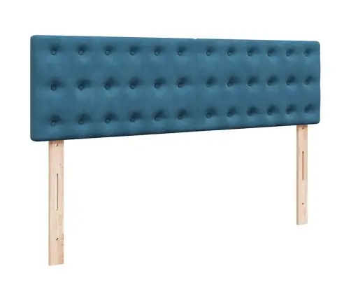 Osmanų Lova Su Čiužiniu Ir Led Tamsiai Mėlyna 140X190Cm Velvet