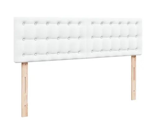 Osmaņu Gultas Rāmis Ar Matračiem Balts 160X200 Cm Mākslīgā Āda Vidaxl