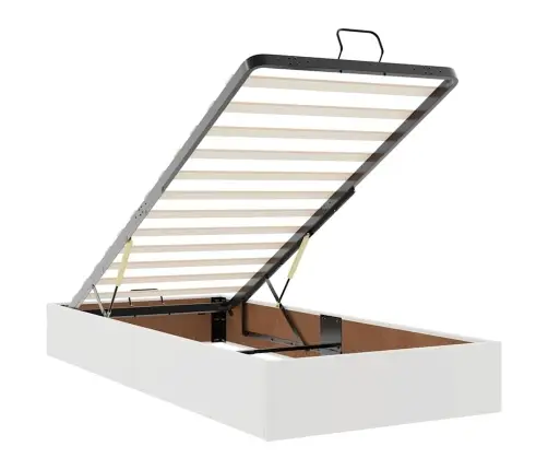 Ottomani Voodiraam Madratsitega, Valge, 180X200cm Kunstnahk