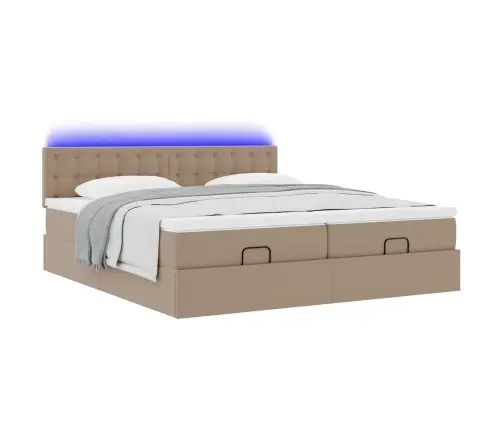 Osmaņu Gultas Rāmis Ar Matračiem Kapučīno 200X200Cm Vidaxl