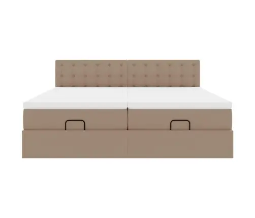 Osmaņu Gultas Rāmis Ar Matračiem Kapučīno 200X200Cm Vidaxl