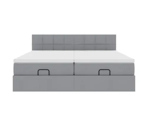 Osmaņu Gultas Rāmis Ar Matračiem Gaiši Pelēks 160X200Cm Audums Vidaxl