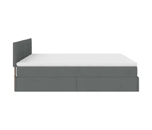 Osmaņu Gultas Rāmis Ar Matračiem Tumši Pelēks 160X200Cm Audums Vidaxl