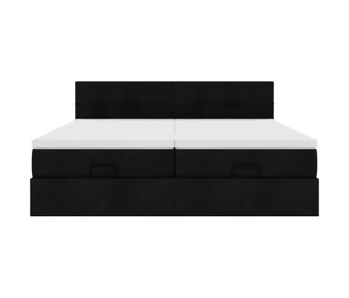 Ottomani Voodiraam Madratsitega, Must, 160X200cm Kangas