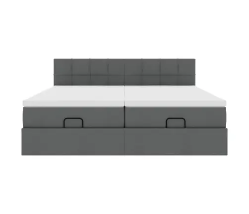 Ottomani Voodiraam Madratsitega, Tumehall, 200X200cm Kangas