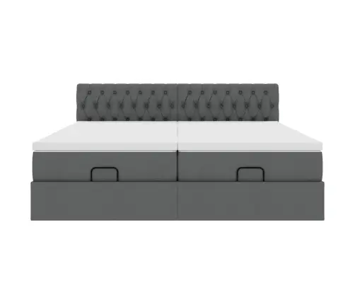 Osmanų Lovos Rėmas Su Čiužiniais, Pilkas, 180X200cm Audinys