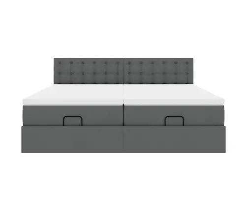 Osmanų Lovos Rėmas Su Čiužiniais, Pilkas, 160X200cm Audinys