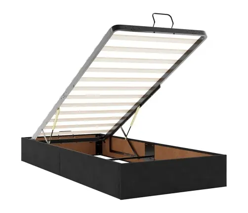 Osmaņu Gultas Rāmis Ar Matračiem Melns 160X200Cm Audums Vidaxl