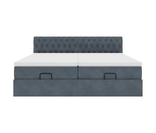 Osmaņu Gultas Rāmis Ar Matračiem Tumši Pelēks 160X200Cm Audums Vidaxl