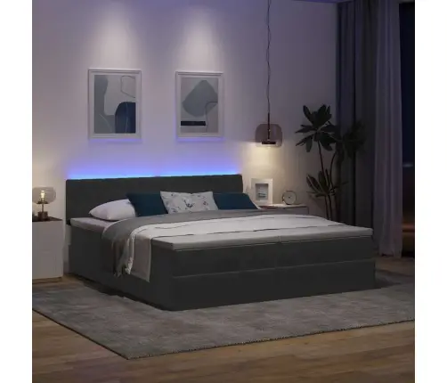 Osmaņu Gultas Rāmis Ar Matračiem Melns 160X200Cm Audums Vidaxl