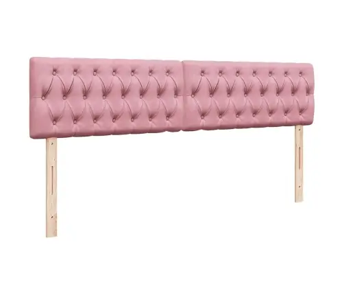 Osmaņu Gultas Rāmis Ar Matračiem Rozā 160X200Cm Audums Vidaxl