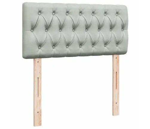 Ottomani Voodiraam Madratsitega, Helehall, 200X200 cm Samet