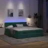 Osmaņu Gultas Rāmis Ar Matračiem Tumši Zaļš 180X200Cm Audums Vidaxl