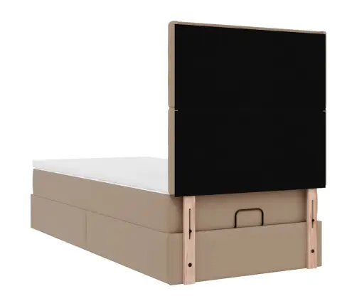 Osmaņu Gulta Ar Matrača, Kapučīno, 90X200Cm, Mākslīgā Āda Vidaxl