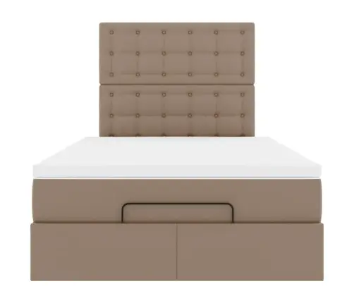 Osmaņu Gultas Rāmis Ar Matrača Kapučīno 120X190Cm Mākslīgā Āda Vidaxl