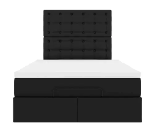 Osmaņu Gultas Rāmis Ar Matrača Melns 120X200Cm Mākslīgā Āda Vidaxl