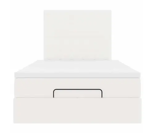 Osmanų Lovos Rėmas Su Čiužiniu, Balta, 120X200cm Dirbtinė Oda