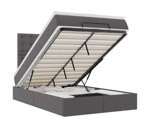 Osmaņu Gultas Rāmis Ar Matrača Pelēks 120X200Cm Mākslīgā Āda Vidaxl