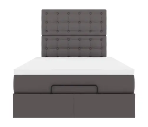 Osmaņu Gultas Rāmis Ar Matrača Pelēks 120X200Cm Mākslīgā Āda Vidaxl