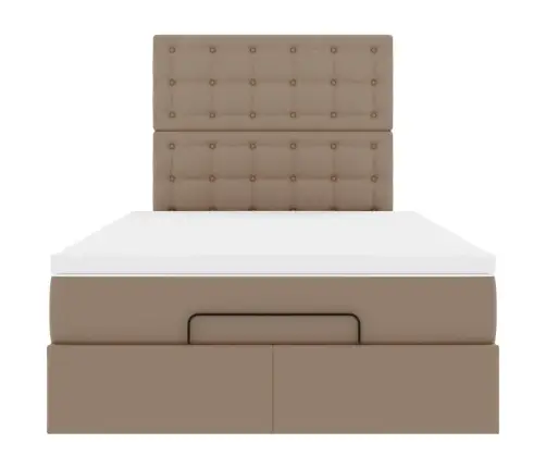 Osmanų Lovos Rėmas Su Čiužiniu, Kapučino, 120X200cm Dirbt. Oda