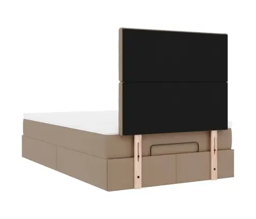 Osmanų Lovos Rėmas Su Čiužiniu, Kapučino, 120X200cm Dirbt. Oda