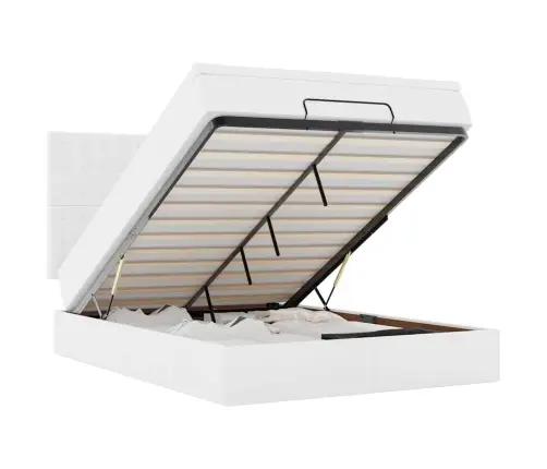 Osmaņu Gulta Ar Matrača, Balts, 140X190Cm, Mākslīgā Āda Vidaxl