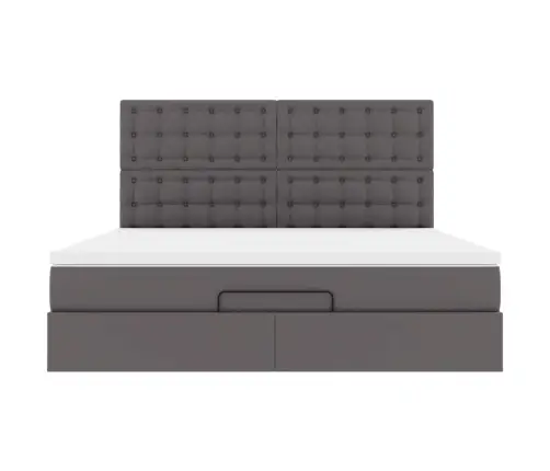 Ottomani Voodiraam Madratsiga, Hall, 160X200cm Kunstnahk