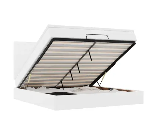 Osmanų Lovos Rėmas Su Čiužiniais, Balta, 200X200cm Dirbt. Oda