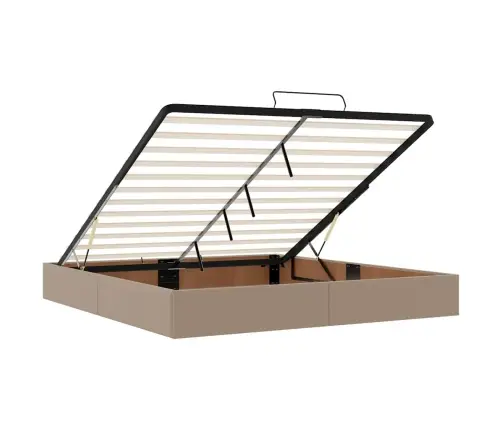 Osmaņu Gultas Rāmis Ar Matračiem Kapučīno 200X200Cm Vidaxl