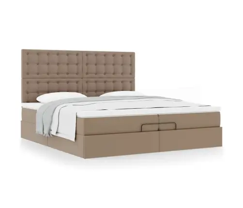 Osmaņu Gultas Rāmis Ar Matračiem Kapučīno 200X200Cm Vidaxl