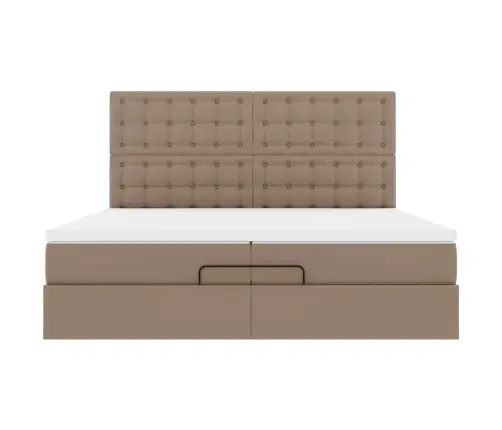 Osmaņu Gultas Rāmis Ar Matračiem Kapučīno 200X200Cm Vidaxl