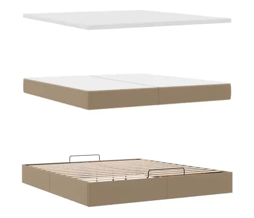 Osmaņu Gultas Rāmis Ar Matračiem Kapučīno 200X200Cm Vidaxl