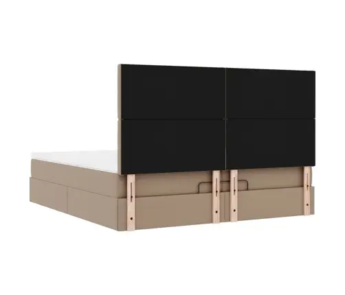 Osmaņu Gultas Rāmis Ar Matračiem Kapučīno 200X200Cm Vidaxl