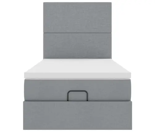 Osmaņu Gultas Rāmis Ar Matraci Gaiši Pelēks 80X200Cm Audums Vidaxl