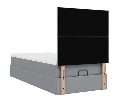 Osmaņu Gultas Rāmis Ar Matraci Gaiši Pelēks 80X200Cm Audums Vidaxl