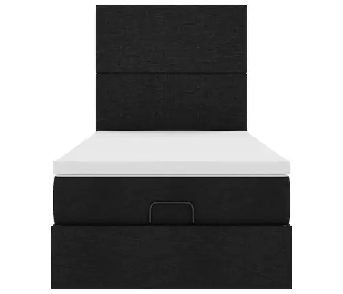 Osmanų Lovos Rėmas Su Čiužiniu, Juodas, 80X200cm Audinys