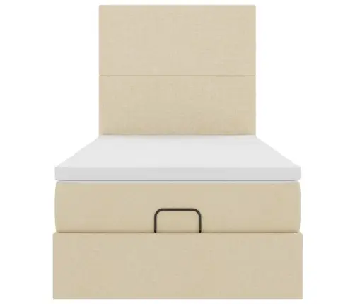 Osmanų Lovos Rėmas Su Čiužiniu, Kreminis, 80X200cm Audinys