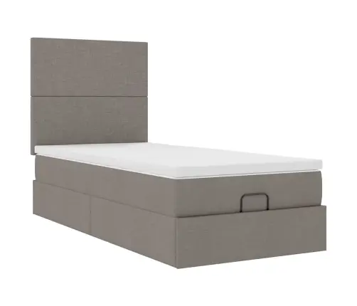 Osmaņu Gultas Rāmis Ar Matrača Pelēkbrūna 90X190 Cm Audums Vidaxl