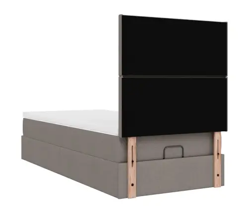 Osmaņu Gultas Rāmis Ar Matrača Pelēkbrūna 90X190 Cm Audums Vidaxl