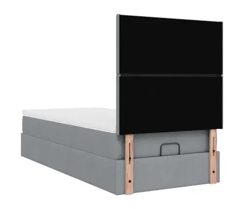 Osmaņu Gulta Ar Matraci Gaiši Pelēks 90X200 Cm Audums Vidaxl