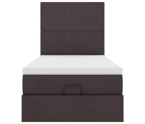 Osmaņu Gultas Rāmis Ar Matrača Tumši Brūns 90X200 Cm Audums Vidaxl