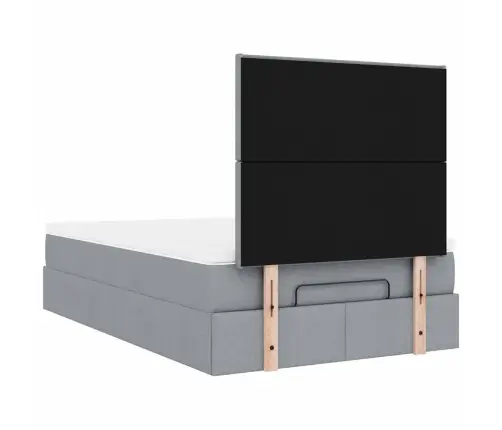 Osmaņu Gultas Rāmis Ar Matrača Gaiši Pelēks 120X190 Cm Audums Vidaxl