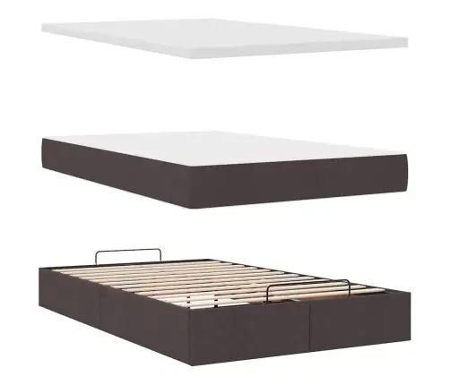 Osmaņu Gultas Rāmis Ar Matrača Tumši Pelēks 120X190Cm Audums Vidaxl