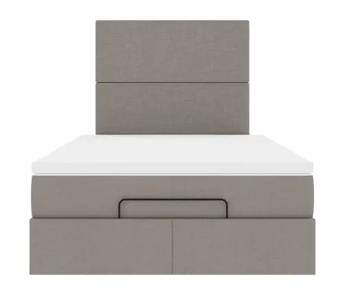 Osmaņu Gultas Rāmis Ar Matrača Pelēkbrūns 120X190Cm Audums Vidaxl