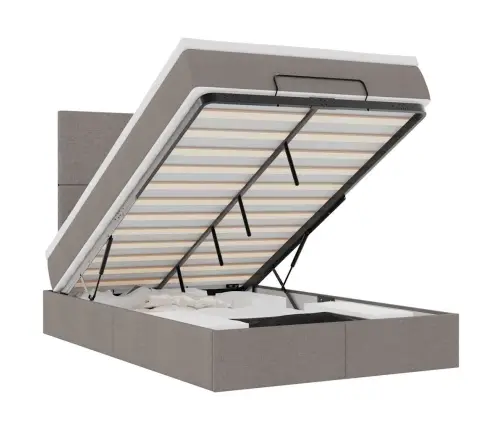 Osmaņu Gultas Rāmis Ar Matrača Pelēkbrūns 120X200Cm Audums Vidaxl