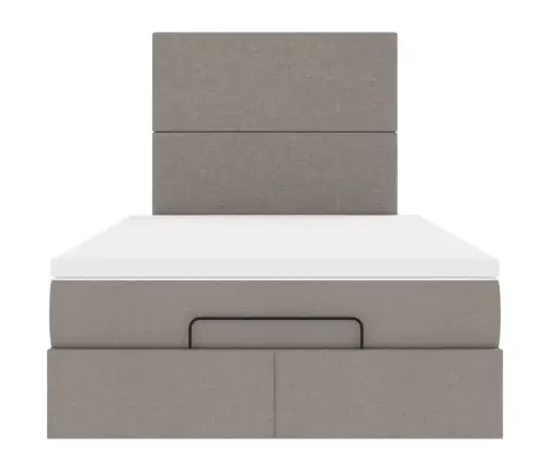 Osmaņu Gultas Rāmis Ar Matrača Pelēkbrūns 120X200Cm Audums Vidaxl