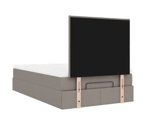 Osmaņu Gultas Rāmis Ar Matrača Pelēkbrūns 120X200Cm Audums Vidaxl
