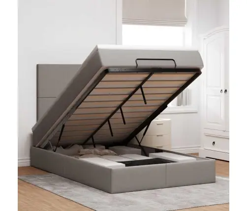 Osmaņu Gultas Rāmis Ar Matrača Pelēkbrūns 120X200Cm Audums Vidaxl